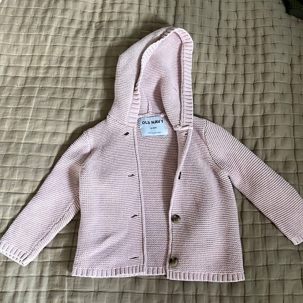 Pink Hooded Cardigan